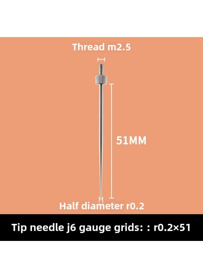 # Dial Indicator Needle Flat Tip Measuring Special-shaped Gauge Needle Curved Gauge Measuring Table. Thousands Of Minutes Meter High-Color:J6 R0.2×51MM  - Image 1