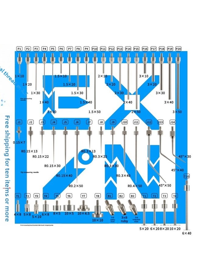 # Dial Indicator Needle Flat Tip Measuring Special-shaped Gauge Needle Curved Gauge Measuring Table. Thousands Of Minutes Meter High-Color:J6 R0.2×51MM  - Image 3