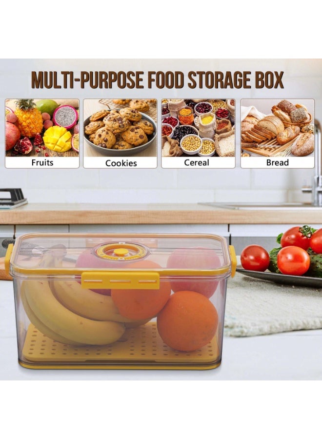 jaexest Bread Box Airtight Boxes For Kitchen Counter Time Recording Storage Container With Lid Holder Homemade Bread, Toast, Bagel, Donut And Cookies,（Yellow） - Image 4
