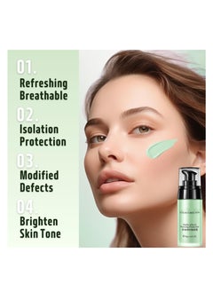 Excefore Anti-redness Face Primer, 40g Green Colour Corrector, Make up Primer for Red & Blemished Skin, Moisturising Foundation Base, Brighten Skin Tone, Grips Makeup To Last, Hydrating Isolation Cream  - Image 2
