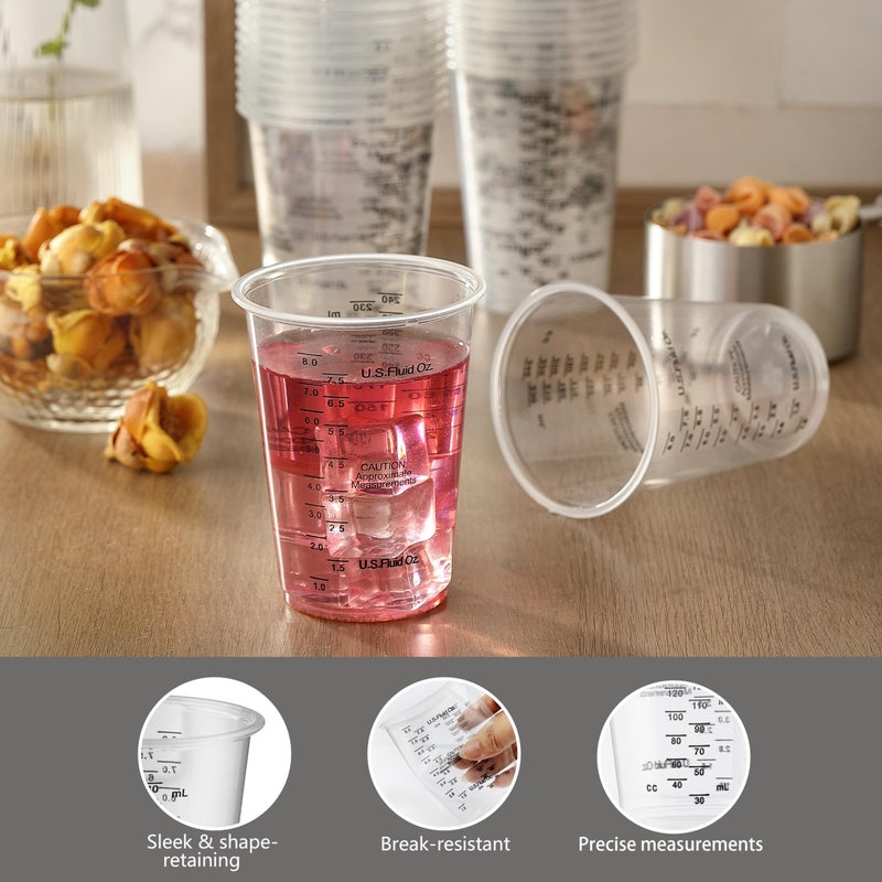 DQELFA 50PCS Resin Epoxy Mixing Cups, DQELFA 8oz Clear Plastic Paint Measuring Cups with 50pcs Wooden Stirring Sticks for Epoxy Resins, Mixing Paint, Pigments, Resins - Image 3