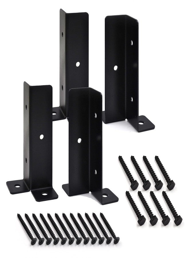 Zhupoub 4 Pcs of Post Anchor Brackets Kit for for 4x4 Post,Wood Fence Deck Post Anchor Base Brackets for Deck Supports, Porch Railing, Handrails and Post Holders,Deck Railing Mailbox - Image 1