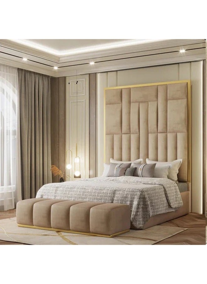 Nayam Sleep Chelsea Gold Premium Abstract Bed Frame 90x200x40Cm  - Image 1