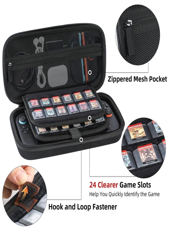 Snuvid [Clearer Game Slots] Carrying Case for Nintendo Switch 2 2025, Portable Hard Shell for Switch 2 Case, Protective Travel Case Accessories Bundle with 24 Clear Game Cartridge, 2 Screen Protector - Image 4