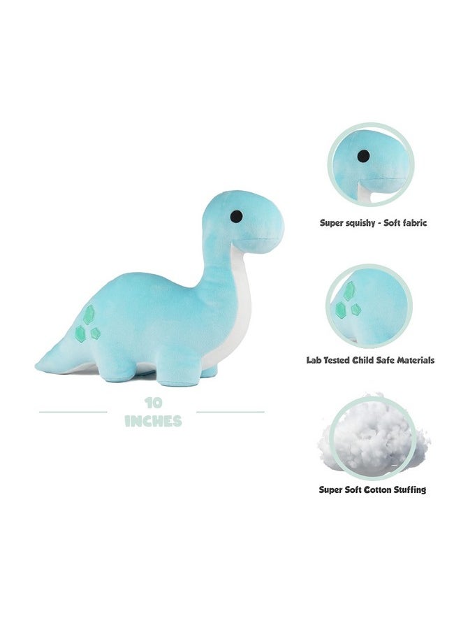 Avocatt - Blue Brontosaurus Dinosaur Plushie - 10 Inches Stuffed Animal Plush Dino - Plushy And Squishy Long Neck Dinosaur - Cute Toy Gift For Boys And Girls - Image 1