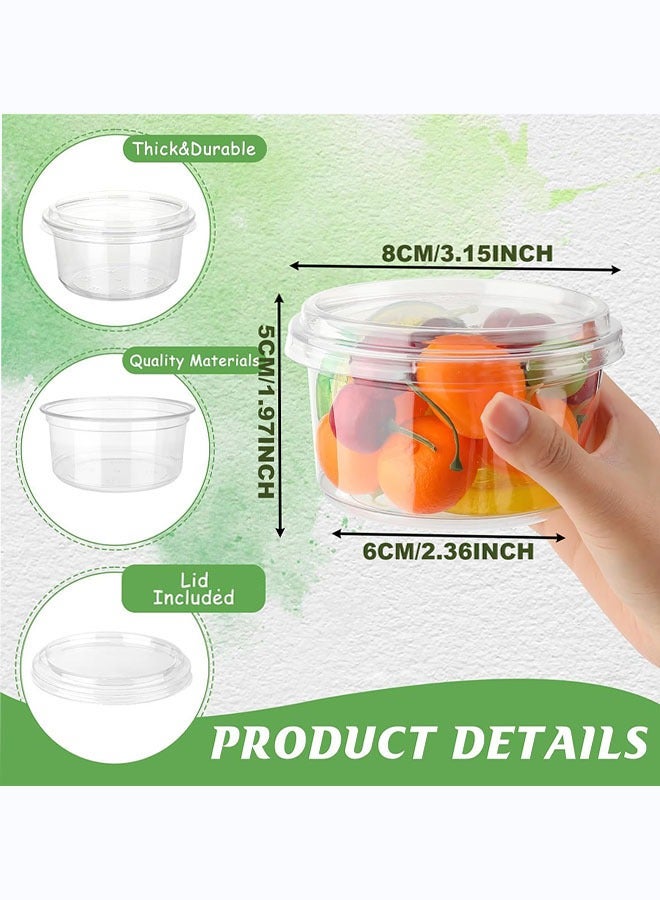 50-Pack Plastic Dessert Cups with Lids, Disposable Clear Cups,Individual cupcake Containers, Disposable Snack Cups for Ice Cream, Pudding,Desserts at Party, Fruit Cup(15 0ml)  - Image 2