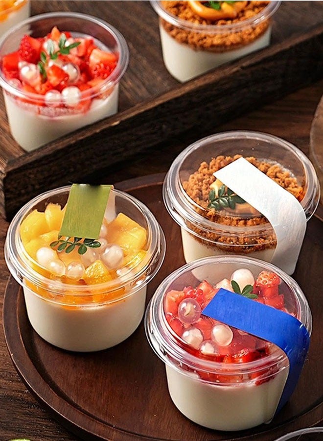 50-Pack Plastic Dessert Cups with Lids, Disposable Clear Cups,Individual cupcake Containers, Disposable Snack Cups for Ice Cream, Pudding,Desserts at Party, Fruit Cup(15 0ml)  - Image 3