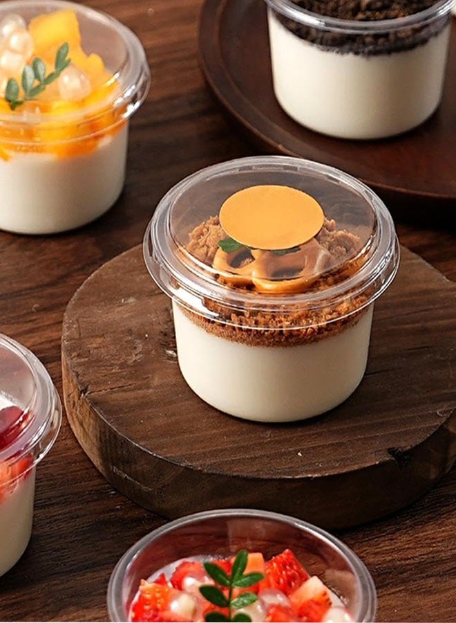 50-Pack Plastic Dessert Cups with Lids, Disposable Clear Cups,Individual cupcake Containers, Disposable Snack Cups for Ice Cream, Pudding,Desserts at Party, Fruit Cup(15 0ml)  - Image 5