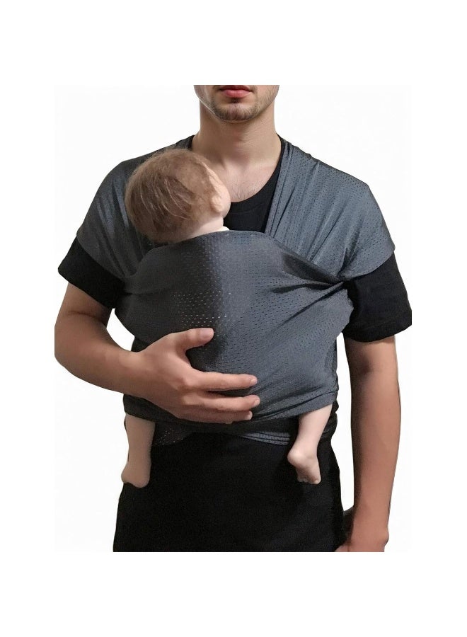 Vlokup Baby Wrap Sling Carrier for Newborn, Infant, Toddler, Kid | Breathable Lightweight Stretch Mesh Water Sling | Nice for Summer, Pool, Beach, Swimming | Perfect Shower Gift Gray - Image 1