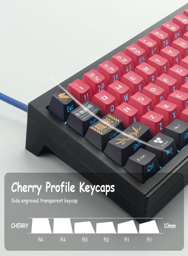 JOMKIZ PBT Keycaps,129 Keys Dye Sublimation Cherry Profile Keycaps Side Engraved Transparent Keycap Set for Cherry MX Switches ASIN/ISO Layout Mechanical Keyboards - Image 5