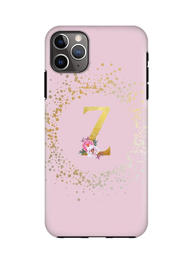 Stylizedd Monogram Tough Cover for Apple iPhone 11 Pro Max Case Custom Initials Letter Floral Pattern Tough Pro Dual Layer hybrid PC inner TPU protection Alphabet- Z (Pink) - Image 1