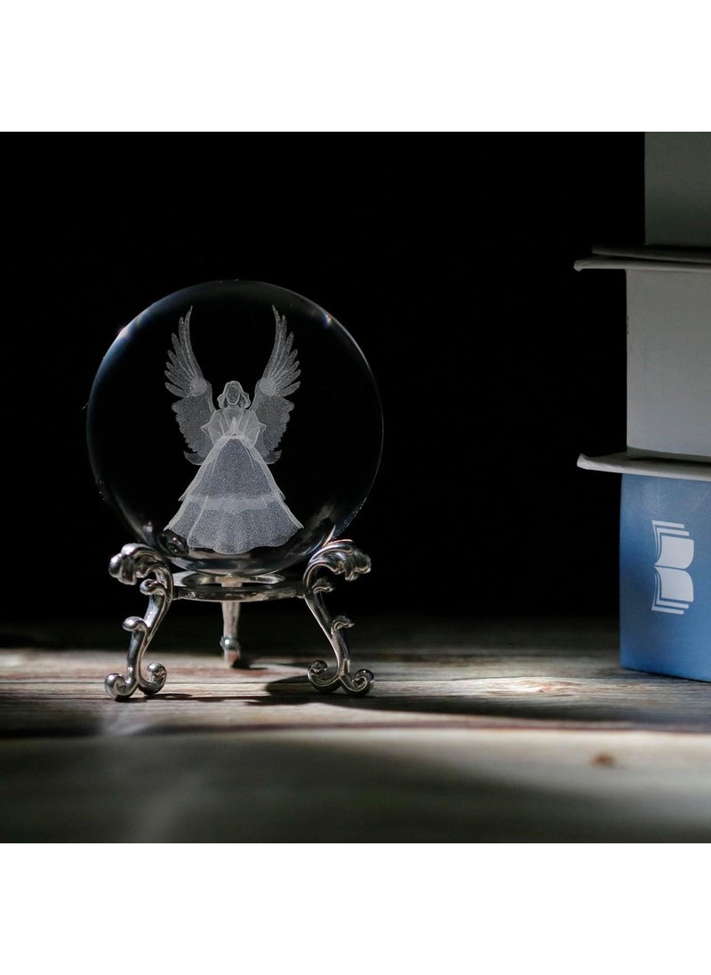 Keyfim Shop - Decorative Metal-footed Angel 3D Glass Globe - Image 1
