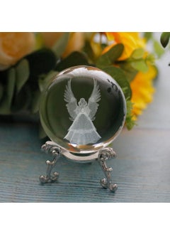 Keyfim Shop Decorative Metal-footed Angel 3D Glass Globe  - Image 1