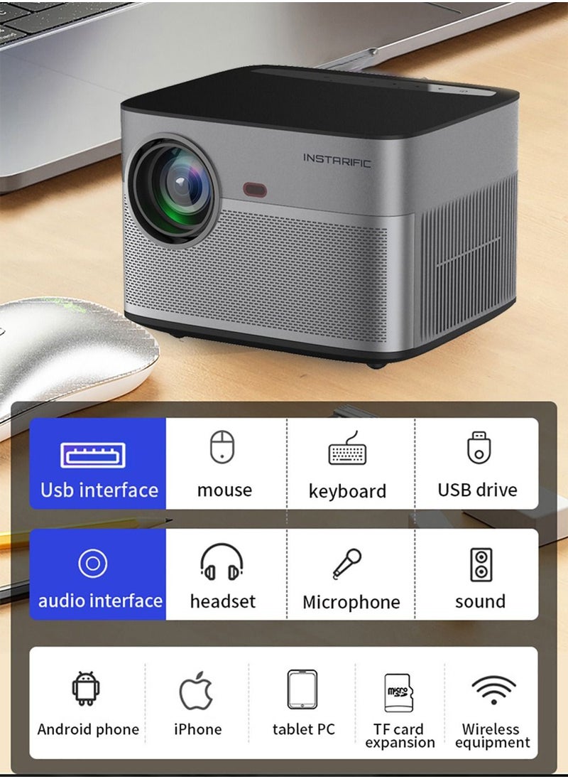 INSTARIFIC - Android 9.0 Native 1920*1080P Auto Focus Smart Home Office Wireless Co-Screen Projector With 5G WiFi and Bluetooth Support Arabic - Image 1