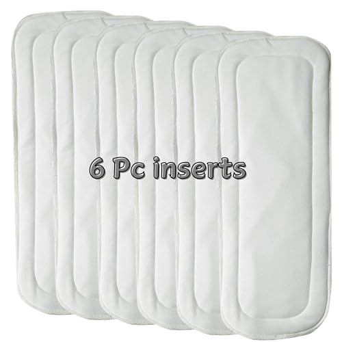 Tip 'n' Top® Microfiber Soaker Insert Pad Used for Cloth Diapers Reusable and Adjustable Insert Pads, White Color, Age- 3 Months to 3 Years (6 Insert Pads Only) - Image 1