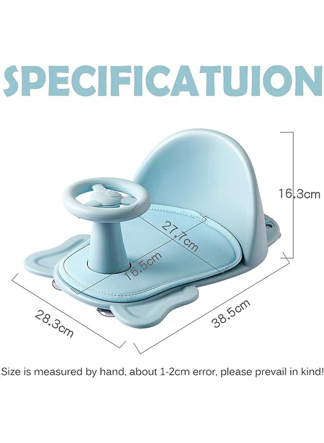 U-HOOME - Baby Bath Seat Shower Chair With Backrest And Suction Cups Toddler Infant Bathtub Pad Mat Chair - Image 1