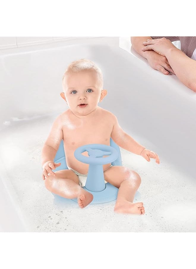 U-HOOME - Baby Bath Seat Shower Chair With Backrest And Suction Cups Toddler Infant Bathtub Pad Mat Chair - Image 1
