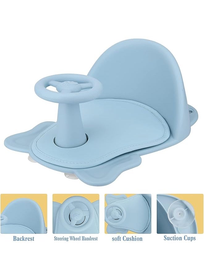 U-HOOME - Baby Bath Seat Shower Chair With Backrest And Suction Cups Toddler Infant Bathtub Pad Mat Chair - Image 1