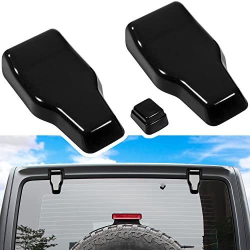 Rear Tail Door Window Hinge Rain Wiper Nozzle Cover Trim for 20182024 Jeep Wrangler JL JLU Sports Sahara Freedom Rubicon Unlimited 2Door 4Door Exterior Accessories Decoration Black 3PCS
