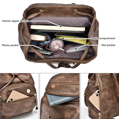 Dora & Liz Mini Backpack Purse for Women Leather Fashion Cute Small Backpacks Lightweight Travel Ladies Shoulder Bags - Image 3
