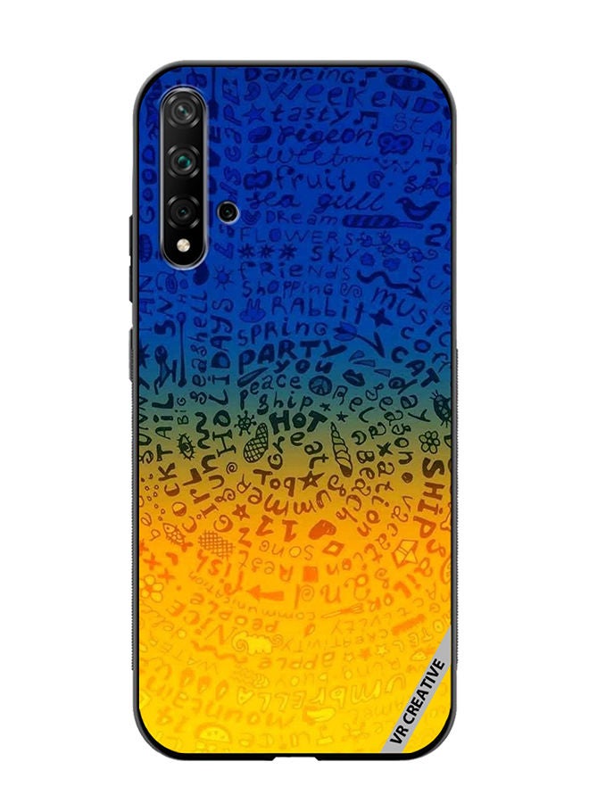 VR CREATIVE Protective Case Cover For Huawei Nova 5T Words Mixture Design Multicolour - Image 1