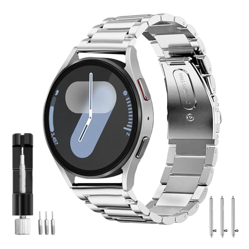 SPGUARD Band Compatible with Samsung Galaxy Watch 7 6 5 4 Band 40mm 44mm 45mm/Watch 6 4 Classic 42mm 46mm 43mm 47mm,Metal Stainless Steel Bands Strap Men Women,NOT for Galaxy Watch Ultra 47mm(2024) - Image 1