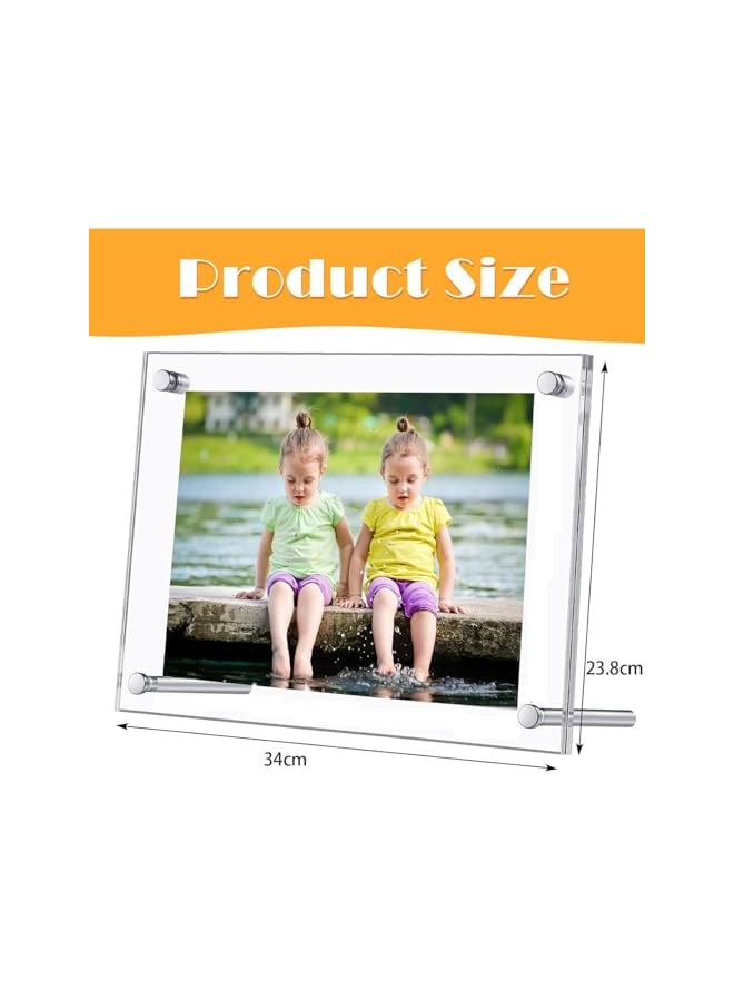 The Bros إطار صور أكريليك شفاف، إطار صور أكريليك عالي الوضوح بحجم A4، 21x30 سم، إطارات صور أكريليك أنيقة مع قاعدة، إطار طاولة أكريليك مزدوج الجوانب للمنزل والمكتب - Image 5