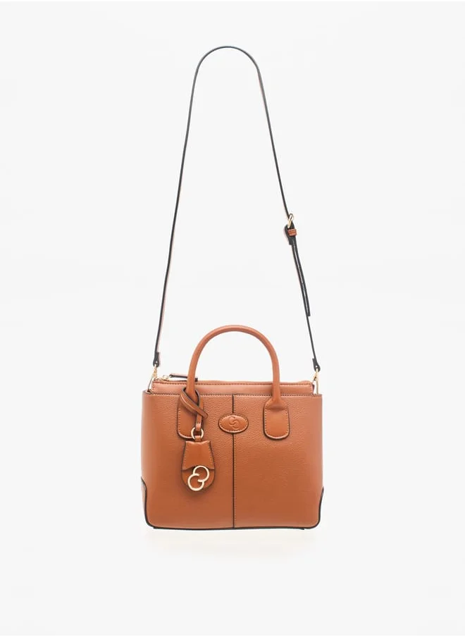 سيليست Women Solid Tote Bag with Detachable Strap and Zip Closure