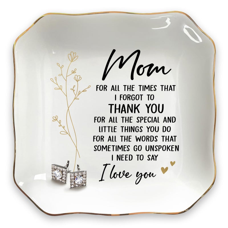 OASSIE Mothers Day Gifts for Mom 4x4 Ceramic Jewelry Dish Tray Mothers Day Thank You Birthday Gifts for Mom Mother in Law Mama Grandma from Daughter Son Mama Gift Moms Gift Jewelry Dish Moms - Image 3