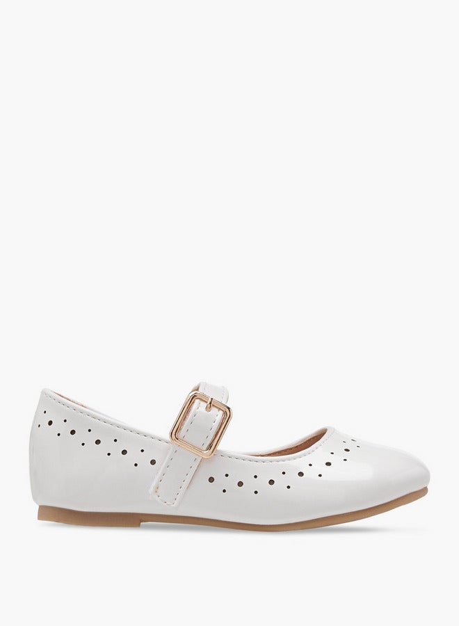 Flora Bella By Shoexpress Girls Cutout Detail Ballerina Shoes with Buckle Closure  - Image 3