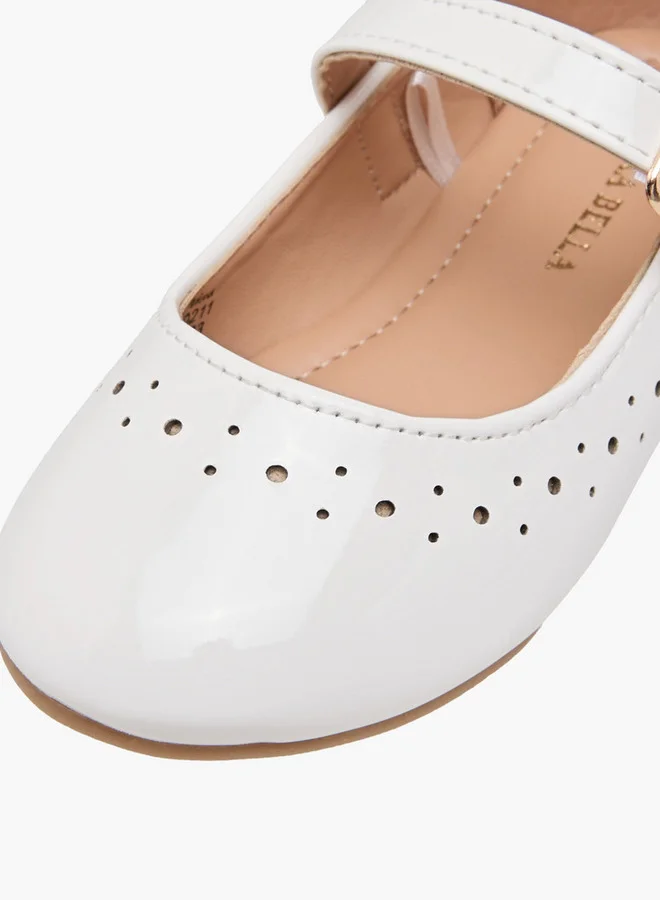 Flora Bella By Shoexpress Girls Cutout Detail Ballerina Shoes with Buckle Closure