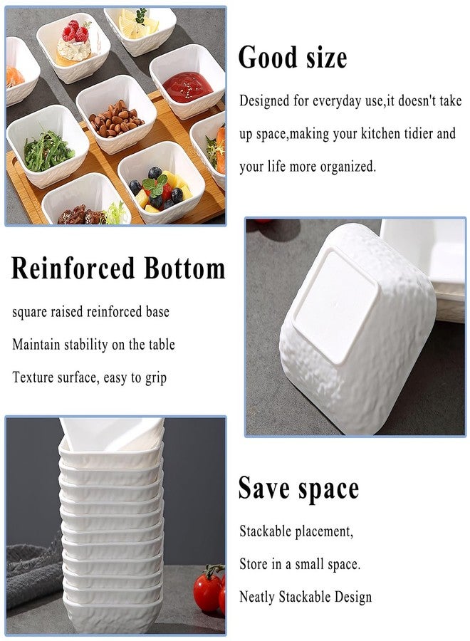 Kyraton Dip Bowls Set 12pcs 6oz, White Plastic Dipping Bowls Soy Sauce Plate for Side Dishes, Condiment Server for Tomato Sauce, Ketchup, Vinegar, BBQ and Party Dinner, Mini Appetizer Plates. - Image 5
