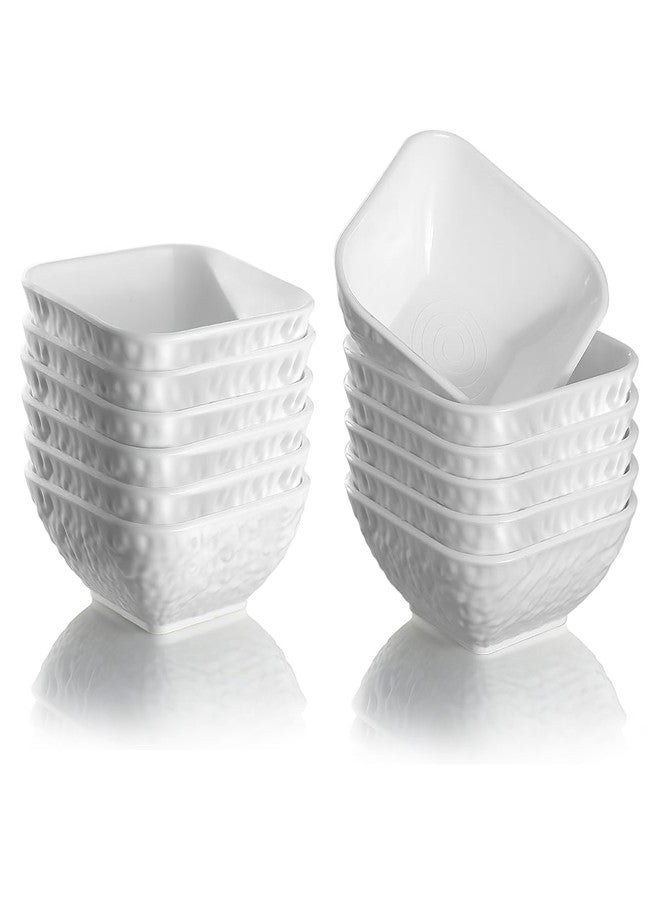 Kyraton Dip Bowls Set 12pcs 6oz, White Plastic Dipping Bowls Soy Sauce Plate for Side Dishes, Condiment Server for Tomato Sauce, Ketchup, Vinegar, BBQ and Party Dinner, Mini Appetizer Plates. - Image 1