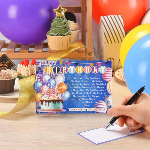 Venhoo Birthday Card for Husband Wife with Lights & Music, Sweet 3D Birthday Cards for Men Women, Romantic Happy Birthday Card for Boyfriend Girlfriend, Musical Bday Greeting Love Card Gifts for Him Her - Image 2