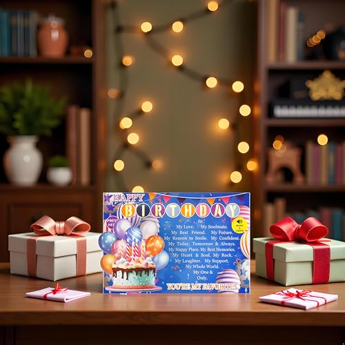 Venhoo Birthday Card for Husband Wife with Lights & Music, Sweet 3D Birthday Cards for Men Women, Romantic Happy Birthday Card for Boyfriend Girlfriend, Musical Bday Greeting Love Card Gifts for Him Her - Image 5