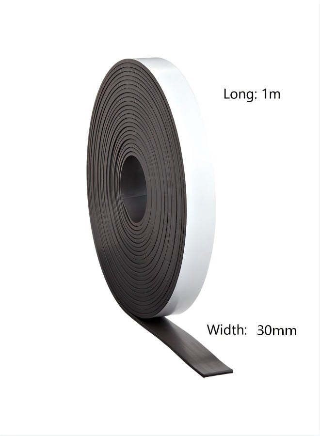 Magnetic Tape with Adhesive Magnet Tape Roll with Strong Adhesive Backing Perfect for DIY Art Projects whiteboards and Fridge Organization 30mm Wide x 1 Meter Long - Image 2