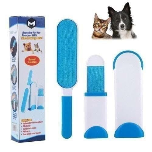 WEGON Pet Hair Remover for Couch Furniture Clothing Car Seat Carpet Pet Bed Fur Lint Brush Fur Remover Fur Lint Removal Dog Hair Remover Cat Hair Remover Double-Sided Brush Self-Cleaning Base - Image 1