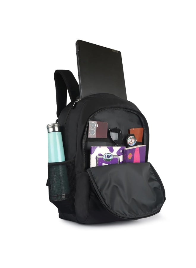 هاف مون Half Moon Samurai College School Backpack Bag for Boys Men | Laptop Bagpack for Man | 3 Zips Stylish And Trendy Bags for Students use with Laptop Compartment & Small Pockets inside (Black & Red) - Image 5