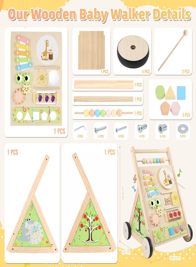 RECEKA Store Wooden Baby Walker with Wheels Baby Push Walker for Boys Girls 6-12 Months - Image 2