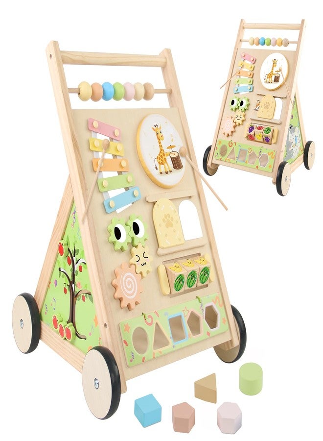 RECEKA Store Wooden Baby Walker with Wheels Baby Push Walker for Boys Girls 6-12 Months - Image 1