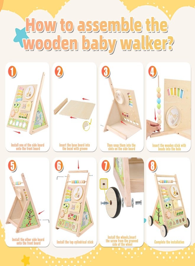 RECEKA Store Wooden Baby Walker with Wheels Baby Push Walker for Boys Girls 6-12 Months - Image 3