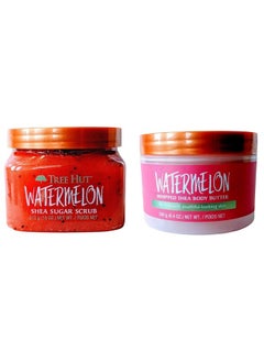 Tree Hut Tree Hut Radiant Skin Watermelon Shea Sugar Scrub Bundled With Watermelon Whipped Shea Body Butter  - Image 1