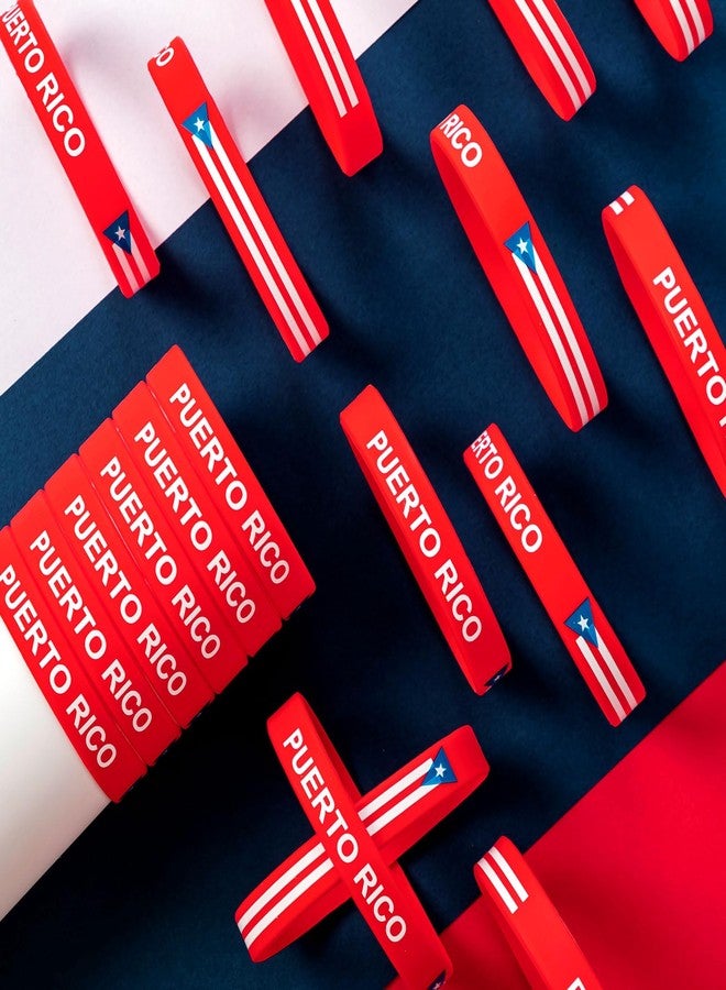 Leitee 60 Pcs Puerto Rico Bracelets Puerto Rico Souvenirs Gifts Silicone Pr Flag Party Favors Rubber Wristbands Bulk for Pr Patriotic Anniversary Veterans Day National Day - Image 3
