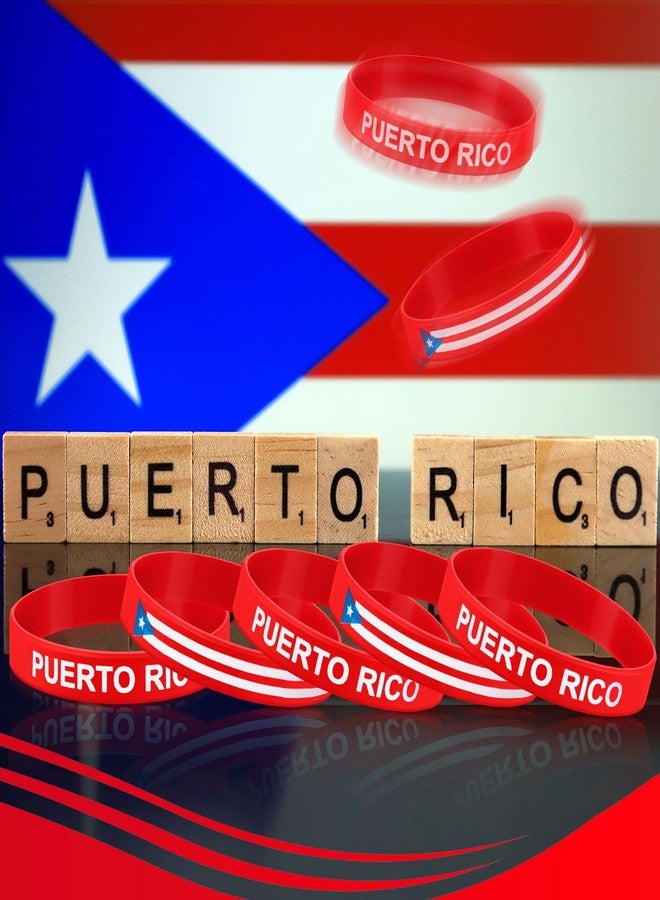 Leitee 60 Pcs Puerto Rico Bracelets Puerto Rico Souvenirs Gifts Silicone Pr Flag Party Favors Rubber Wristbands Bulk for Pr Patriotic Anniversary Veterans Day National Day - Image 2