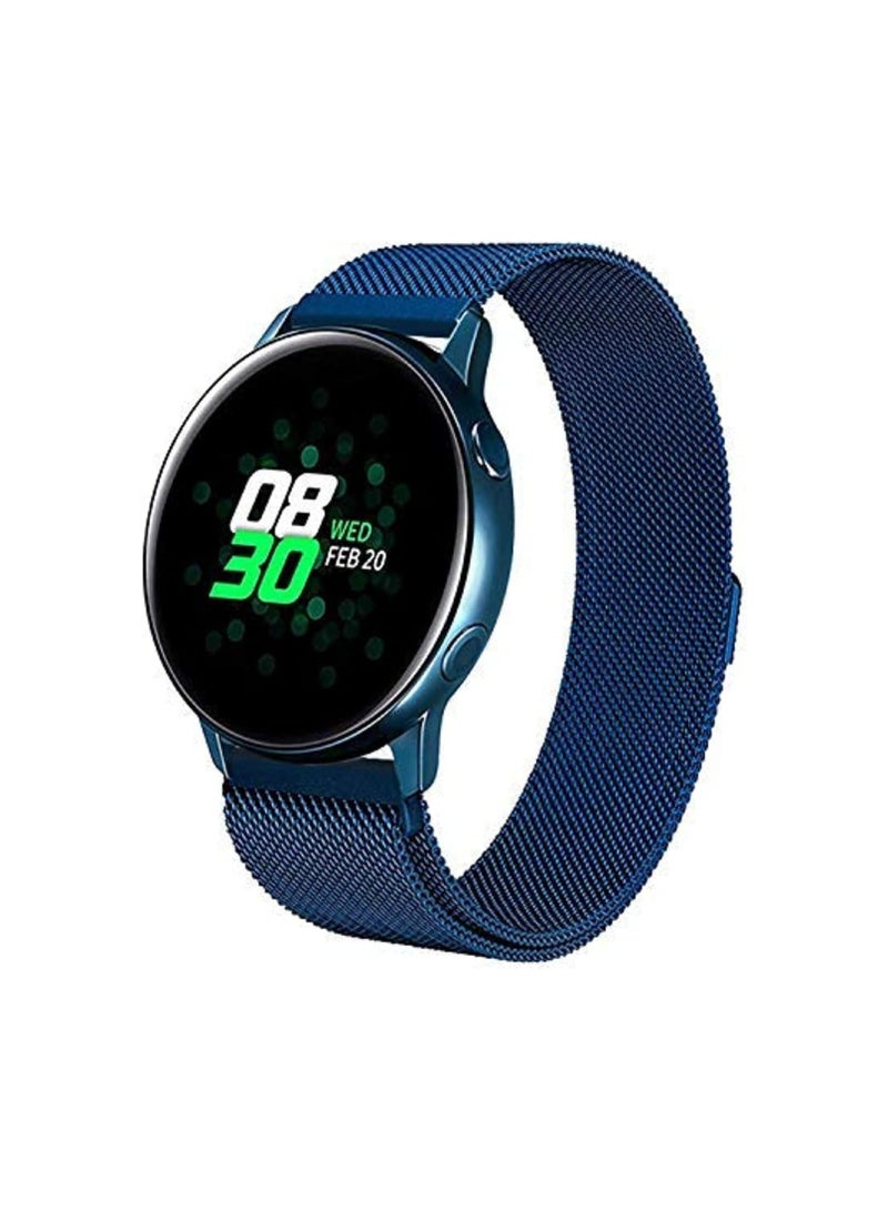 Compatible with Samsung Galaxy Watch Active/Active 2 40mm / 44mm Strap, 20mm Stainless Steel Mesh Metal Watch Band for Gear Sport / S2 Classic/Garmin Vivo Active 3 / Watch 3 41mm (20mm, blue) - Image 2