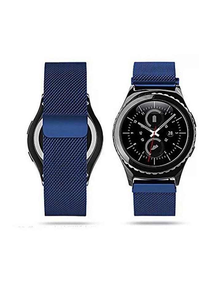 Compatible with Samsung Galaxy Watch Active/Active 2 40mm / 44mm Strap, 20mm Stainless Steel Mesh Metal Watch Band for Gear Sport / S2 Classic/Garmin Vivo Active 3 / Watch 3 41mm (20mm, blue) - Image 1