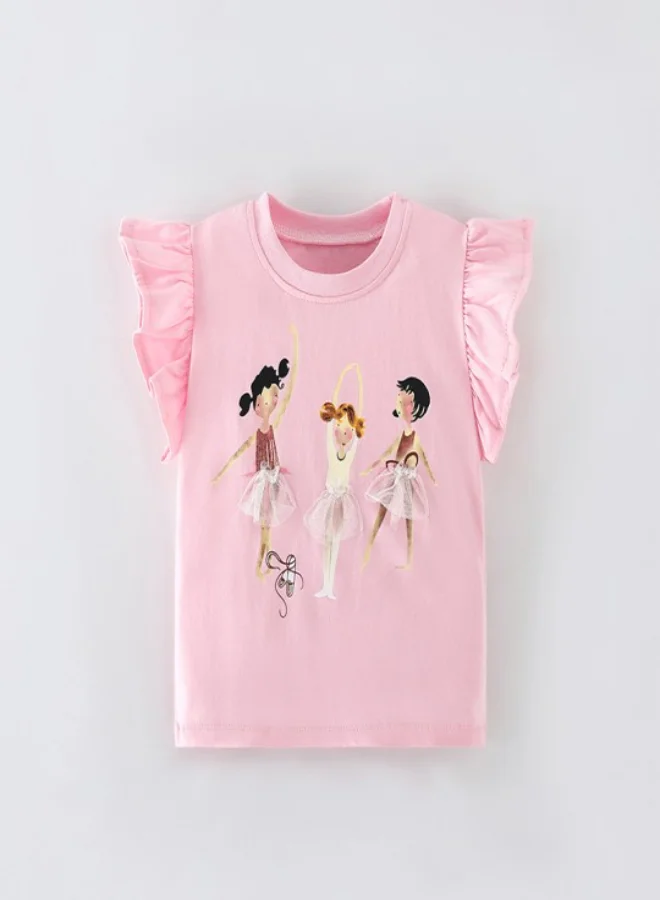 YUNIQEE Pink Printed Short Sleeve Crew Neck T-Shirt