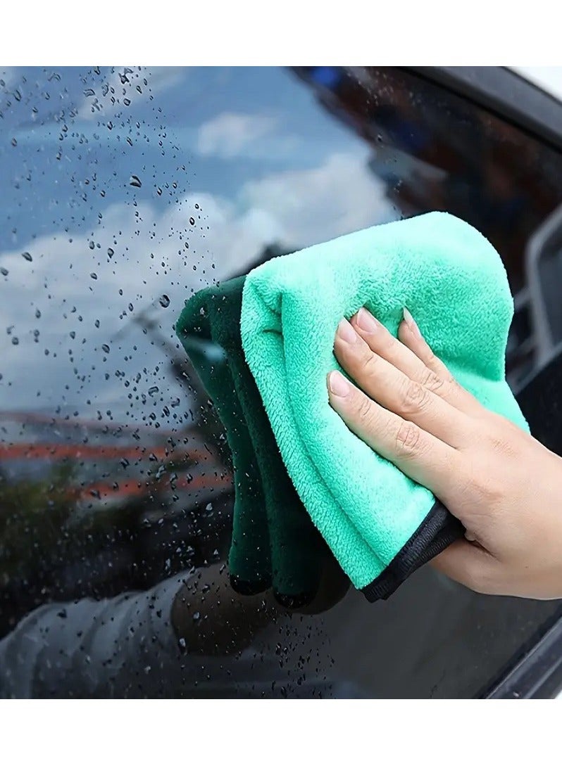 5 قطع من مناشف مايكروفايبر فائقة الامتصاص - سميكة وناعمة لتنظيف وتفصيل السيارات والمطبخ - 20 سم × 30 سم  - مناشف مايكروفايبر  مناشف مطبخ - مناشف سيارات - Image 4
