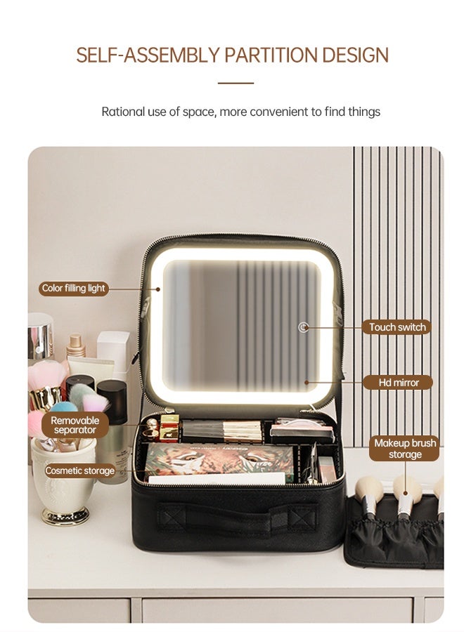 WEMART Travel Makeup Box Makeup Makeup Box Storage Box Portable Artist Storage Bag with Adjustable Compartment for Cosmetics Makeup Brushes Toiletries Sewelry,Pink - Image 5