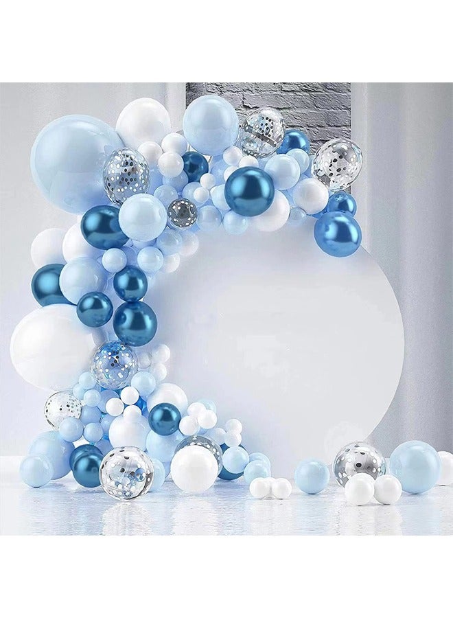 Zeemey 119-pcs Blue White Latex Decorative Balloon Arch Garland Set - Perfect for Graduation Baby Shower Wedding Birthday Bachelorette Party Backdrop Decoration - Suitable for Indoor and Outdoor - Image 3